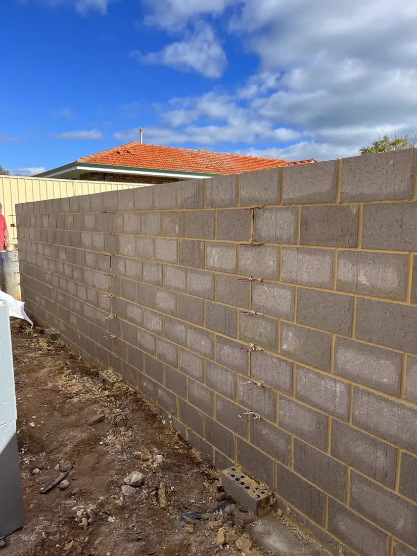 Grey block boundary wall
