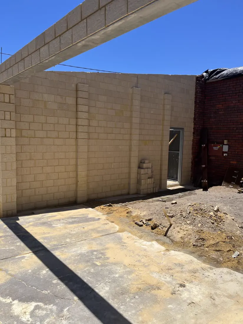 Cream brickwork around a new doorway